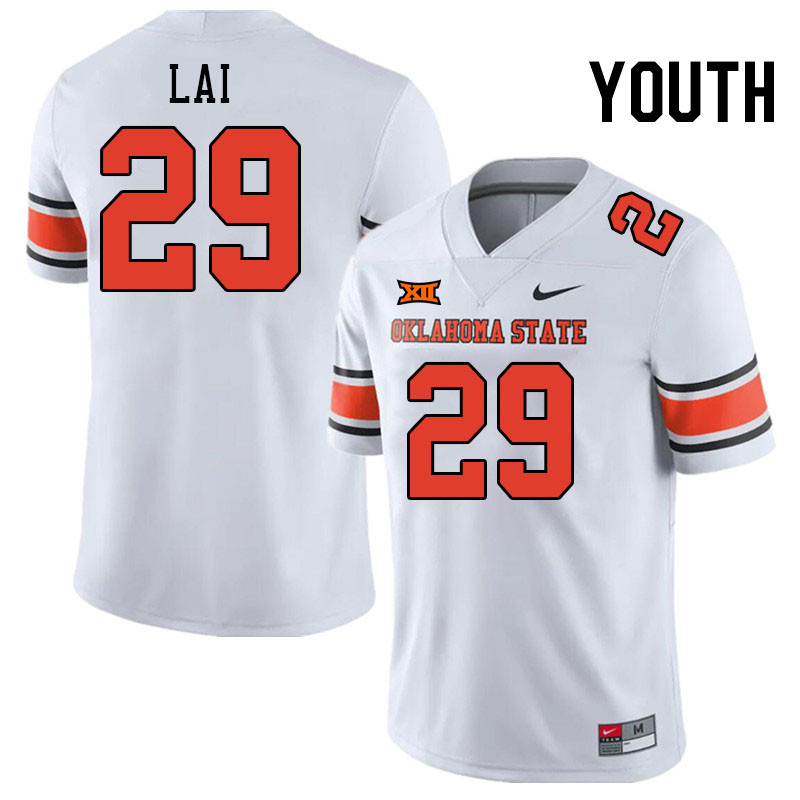 Men #29 Cooper Lai Oklahoma State Cowboys College Football Jerseys Stitched Sale-White